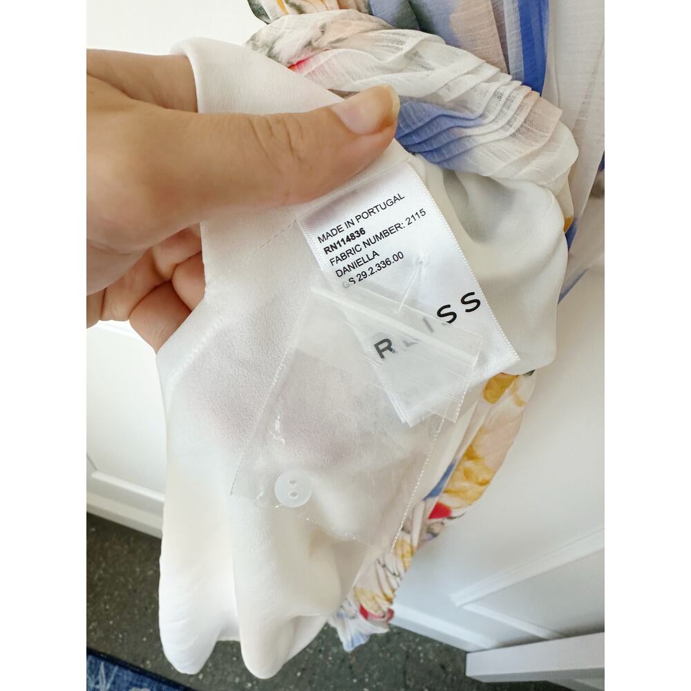 Reiss white floral maxi dress pleasted skirt size 4 - Picture 11 of 11